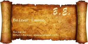 Beiner Emese névjegykártya